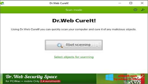 لقطة شاشة Dr.Web CureIt لنظام التشغيل Windows 8