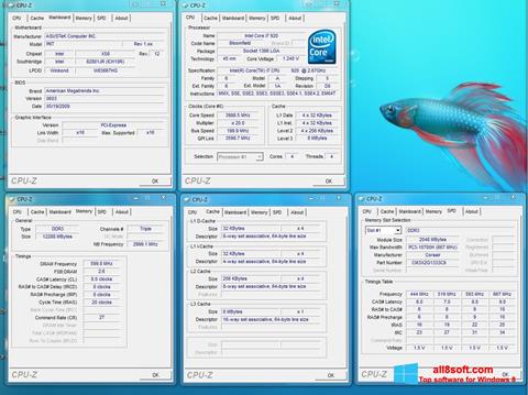لقطة شاشة CPU-Z لنظام التشغيل Windows 8