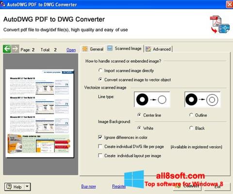 لقطة شاشة PDF to DWG Converter لنظام التشغيل Windows 8