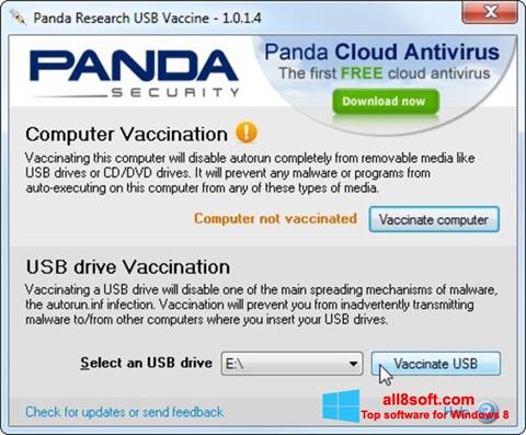 لقطة شاشة Panda USB Vaccine لنظام التشغيل Windows 8