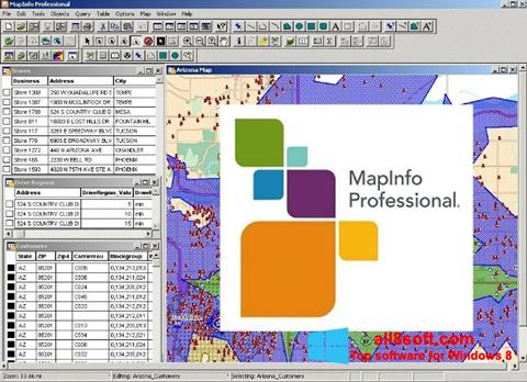 لقطة شاشة MapInfo Professional لنظام التشغيل Windows 8