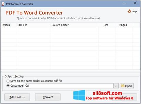 لقطة شاشة PDF to Word Converter لنظام التشغيل Windows 8