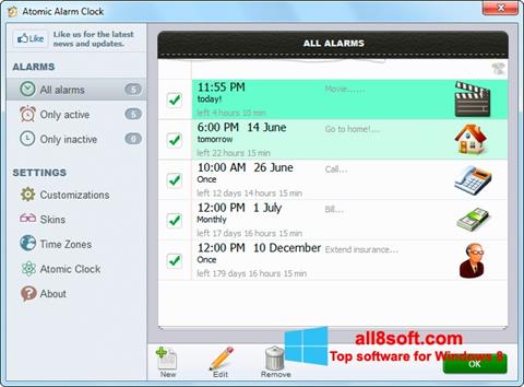 لقطة شاشة Atomic Alarm Clock لنظام التشغيل Windows 8