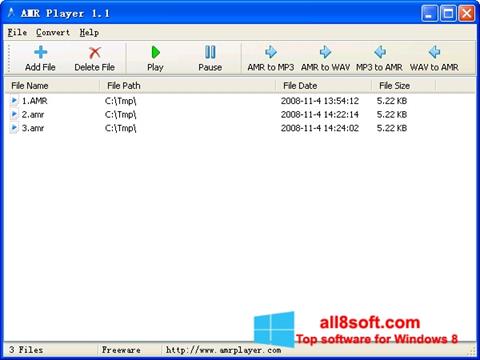 لقطة شاشة AMR Player لنظام التشغيل Windows 8