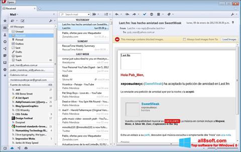 لقطة شاشة Opera Mail لنظام التشغيل Windows 8