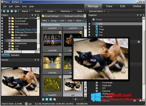 لقطة شاشة ACDSee Photo Manager لنظام التشغيل Windows 8