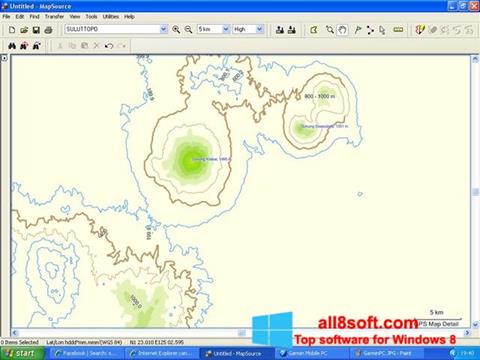 لقطة شاشة MapSource لنظام التشغيل Windows 8