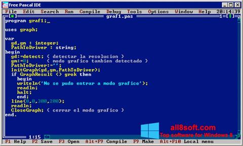 لقطة شاشة Free Pascal لنظام التشغيل Windows 8