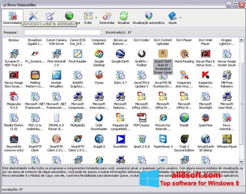 لقطة شاشة Revo Uninstaller Pro لنظام التشغيل Windows 8