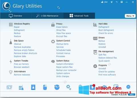 لقطة شاشة Glary Utilities Pro لنظام التشغيل Windows 8