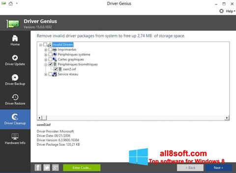 لقطة شاشة Driver Genius لنظام التشغيل Windows 8