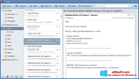 لقطة شاشة FoxMail لنظام التشغيل Windows 8