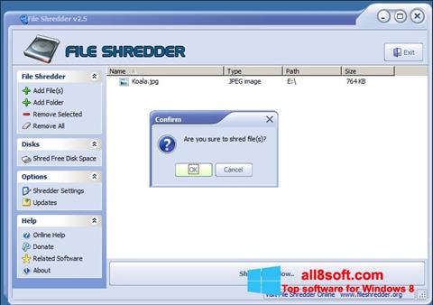 لقطة شاشة File Shredder لنظام التشغيل Windows 8