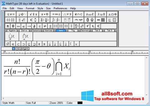 لقطة شاشة MathType لنظام التشغيل Windows 8
