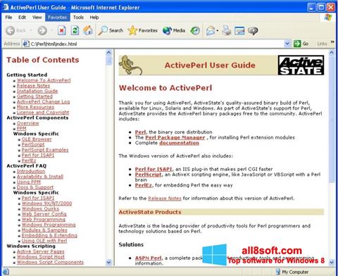 لقطة شاشة ActivePerl لنظام التشغيل Windows 8