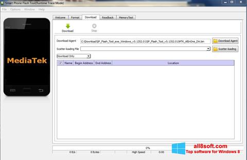 لقطة شاشة FlashTool لنظام التشغيل Windows 8