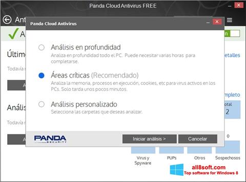 لقطة شاشة Panda Cloud لنظام التشغيل Windows 8