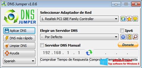 لقطة شاشة DNS Jumper لنظام التشغيل Windows 8