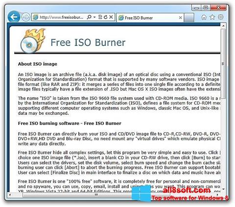 لقطة شاشة ISO Burner لنظام التشغيل Windows 8