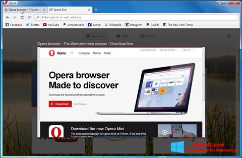 لقطة شاشة Opera Developer لنظام التشغيل Windows 8