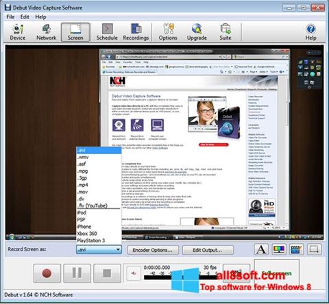 لقطة شاشة Debut Video Capture لنظام التشغيل Windows 8