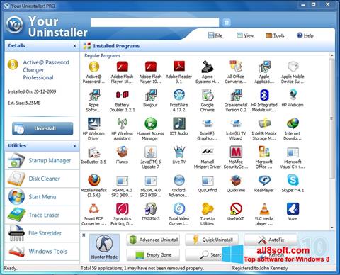 لقطة شاشة Your Uninstaller لنظام التشغيل Windows 8