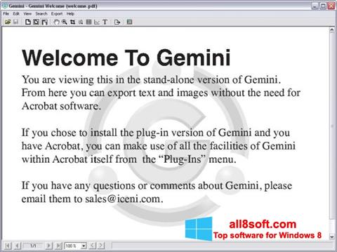 لقطة شاشة Gemini لنظام التشغيل Windows 8