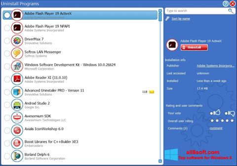 لقطة شاشة Advanced Uninstaller PRO لنظام التشغيل Windows 8
