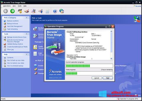 لقطة شاشة Acronis True Image لنظام التشغيل Windows 8