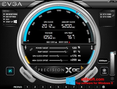 لقطة شاشة EVGA Precision X لنظام التشغيل Windows 8