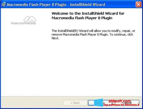 لقطة شاشة Macromedia Flash Player لنظام التشغيل Windows 8