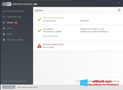 لقطة شاشة ESET Endpoint Antivirus لنظام التشغيل Windows 8