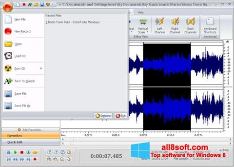 لقطة شاشة Free Audio Editor لنظام التشغيل Windows 8