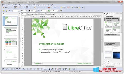 لقطة شاشة LibreOffice لنظام التشغيل Windows 8