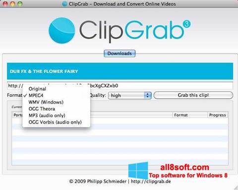 لقطة شاشة ClipGrab لنظام التشغيل Windows 8