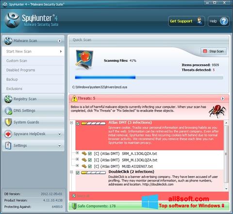 لقطة شاشة SpyHunter لنظام التشغيل Windows 8