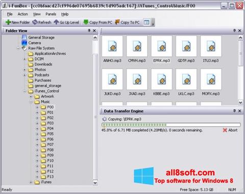 لقطة شاشة iFunBox لنظام التشغيل Windows 8