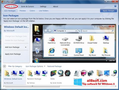 لقطة شاشة IconPackager لنظام التشغيل Windows 8