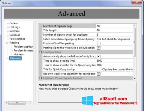 لقطة شاشة Clipdiary لنظام التشغيل Windows 8