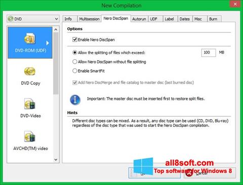 لقطة شاشة Nero Image Drive لنظام التشغيل Windows 8