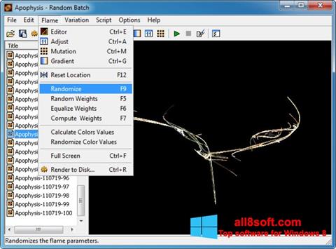 لقطة شاشة Apophysis لنظام التشغيل Windows 8