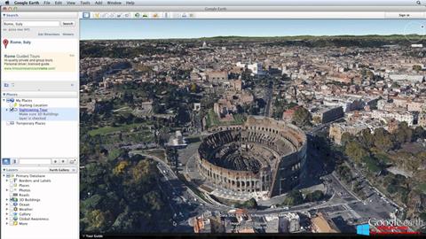 لقطة شاشة Google Earth Pro لنظام التشغيل Windows 8