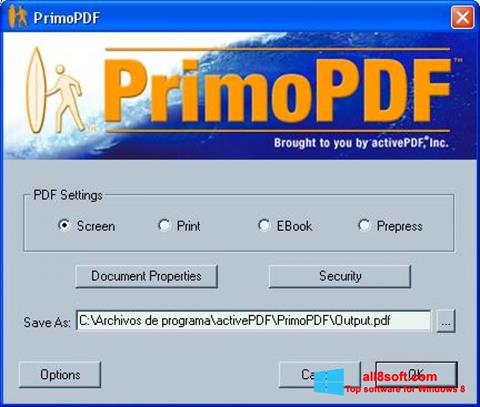 لقطة شاشة PrimoPDF لنظام التشغيل Windows 8