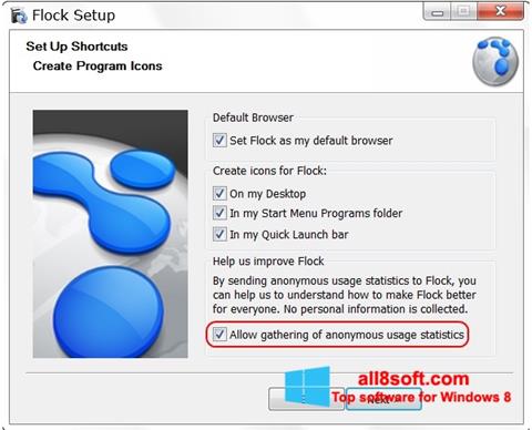 لقطة شاشة Flock لنظام التشغيل Windows 8