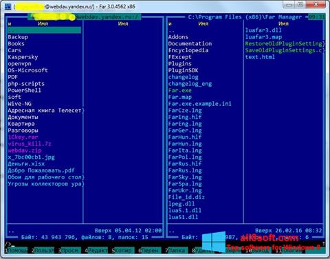 لقطة شاشة Far Manager لنظام التشغيل Windows 8
