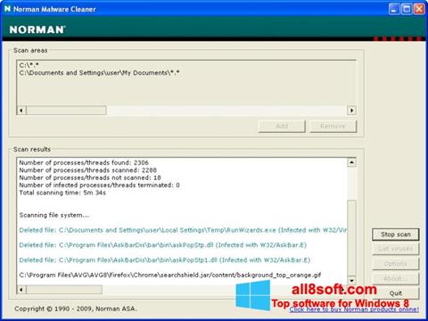 لقطة شاشة Norman Malware Cleaner لنظام التشغيل Windows 8
