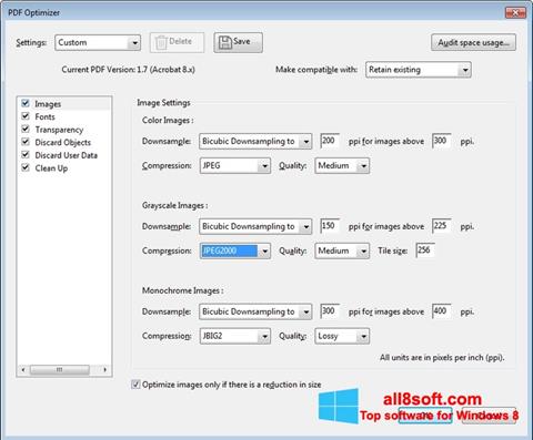 لقطة شاشة Adobe Acrobat Pro DC لنظام التشغيل Windows 8