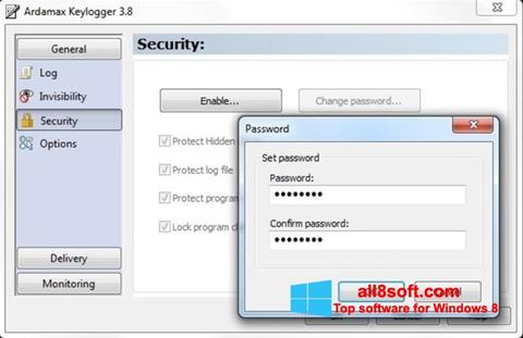 لقطة شاشة Ardamax Keylogger لنظام التشغيل Windows 8