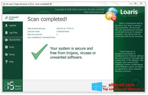 لقطة شاشة Loaris Trojan Remover لنظام التشغيل Windows 8