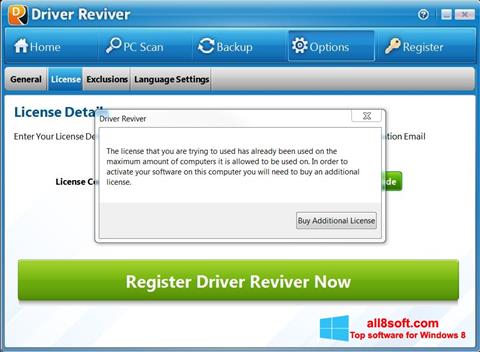 لقطة شاشة Driver Reviver لنظام التشغيل Windows 8